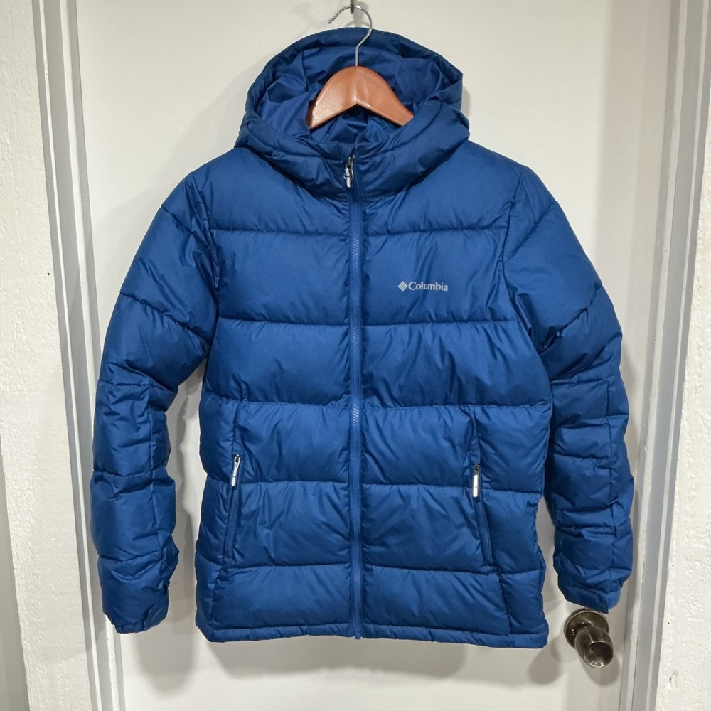 Columbia Pike Lake II Omni-Heat Hooded Puffer Jacket Blue Youth Boys L 14/16
